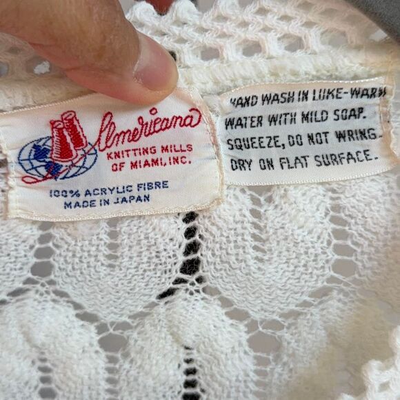 Vintage Americana Knit Leaf Pattern Cardigan size M - Picture 6 of 8